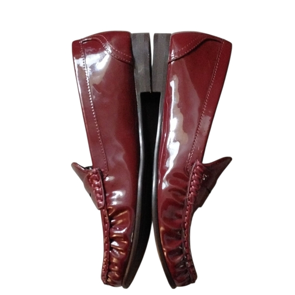 Zara Burgundy Patent Leather Loafers Size 6 - Picture 6 of 10